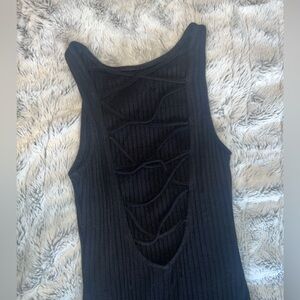 Abercrombie & Fitch Black Bodysuit One Piece, Strappy Back